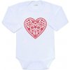 Detské body s potlačou New Baby Ľudový vzor červené srdiečko 68 (4-6m) Detské body s potlačou New Baby Ľudový vzor červené srdiečko 68 (4-6m)