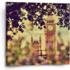 Sablio Obraz Londýn Big Ben Flowers - 50x50 cm Sablio Obraz Londýn Big Ben Flowers - 50x50 cm