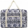 KONO skládacia vodotesná cestovná taška - navy/béžová - indický sloní vzor KONO skládacia vodotesná cestovná taška - navy/béžová - indický sloní vzor