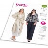 Strih Burda 5720 - Kabátik s opaskom, kimono, saténový kabátik, kardigan Strih Burda 5720 - Kabátik s opaskom, kimono, saténový kabátik, kardigan