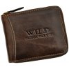 Pánska kožená peňaženka na šírku Wild hnedá na zips
