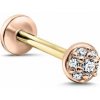 Danfil Labreta Piercingové náušnice DF 6012 z ružového zlata s diamantmi