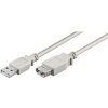 Kábel USB 2.0 A-A M/F 5m, High Speed, predlžovací, sivý Kábel USB 2.0 A-A M/F 5m, High Speed, predlžovací, sivý