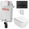 Sada Alcadrain na montáž na stenu, toaleta Smyle Sq., sedadlo s tlačidlom, matná čierna M1878 KAE169 1 set Sada Alcadrain na montáž na stenu, toaleta Smyle Sq., sedadlo s tlačidlom, matná čierna M1878 KAE169 1 set