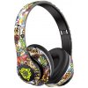 KIK KX3380 Bezdrôtové slúchadlá graffiti, Bluetooth 5.1 čierne KIK KX3380 Bezdrôtové slúchadlá graffiti, Bluetooth 5.1 čierne