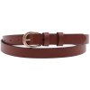 Špongr dámsky úzky kožený opasok 20063 koňakovo hnedý