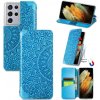 Peňaženkové kožené MANDALA puzdro na Samsung Galaxy S21 Ultra 5G - Modrá Peňaženkové kožené MANDALA puzdro na Samsung Galaxy S21 Ultra 5G - Modrá