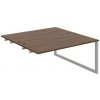 Hobis Pracovný stôl UNI O, k pozdĺ. reťazeniu, 160x75,5x160 cm, orech/sivá Hobis Pracovný stôl UNI O, k pozdĺ. reťazeniu, 160x75,5x160 cm, orech/sivá