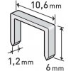 EXTOL spony, balenie 1000ks, 6 mm, 10,6 x 0,52 x 1,2 mm 8852201