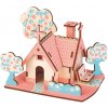 Woodcraft drevené 3D puzzle americká chata Woodcraft drevené 3D puzzle americká chata