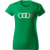 T-ričko Audi Lover dámske tričko Farba trička: Trávová zelená, Farba potlače: Biela, Veľkosť: XS T-ričko Audi Lover dámske tričko Farba trička: Trávová zelená, Farba potlače: Biela, Veľkosť: XS