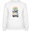 AWDis Sweat Mikina - Nápis - Love Always Wins - Arktická biela - XL - Dámske AWDis Sweat Mikina - Nápis - Love Always Wins - Arktická biela - XL - Dámske