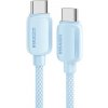 Essager ES-X46 opletený nabíjací a dátový USB-C na USB-C 2m modrý