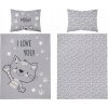 Detské obliečky 100x135 Mačička Sivá BAVLNA Detské obliečky 100x135 Mačička Sivá BAVLNA