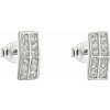 Strieborné náušnice pecka so zirkónom biely obdĺžnik 11021.1 Strieborné náušnice pecka so zirkónom biely obdĺžnik 11021.1