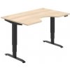Pracovný stôl Motion Ergo, PO, 3S, 140x61-128x90 cm, agát/čierna Pracovný stôl Motion Ergo, PO, 3S, 140x61-128x90 cm, agát/čierna