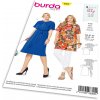 Strih Burda 6305 - Áčkové šaty, tunika pre plnoštíhle Strih Burda 6305 - Áčkové šaty, tunika pre plnoštíhle