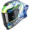 SCORPION prilba EXO-R1 EVO II AIR Cornering white/blue/green - M SCORPION prilba EXO-R1 EVO II AIR Cornering white/blue/green - M