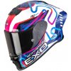 SCORPION prilba EXO-R1 EVO II AIR Cornering white/blue/pink - M SCORPION prilba EXO-R1 EVO II AIR Cornering white/blue/pink - M