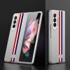 Púzdro GKK STRIPES Ochranné Samsung Galaxy Z Fold 3 5G strieborné