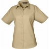 PREMIER PR 302 / Dámska popelínová košeľa s krátkym rukávom - khaki 5XL PREMIER PR 302 / Dámska popelínová košeľa s krátkym rukávom - khaki 5XL