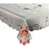 Obrus s červenými kvetmi v sivej farbe Šírka 110 cm | Dĺžka 160 cm biela Obrus s červenými kvetmi v sivej farbe Šírka 110 cm | Dĺžka 160 cm biela