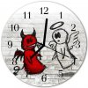 Nástenné sklenené hodiny Diabolský anjel fi 30 cm Nástenné sklenené hodiny Diabolský anjel fi 30 cm