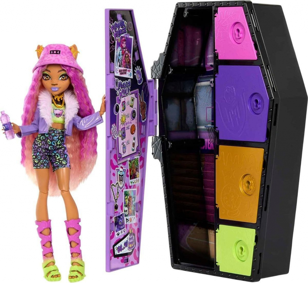 Mattel Panenka Monster High Clawdeen Wolf a skříňka