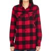 Burnside Dámska flanelová košeľa BU5210 Red - Black -Checked 3XL