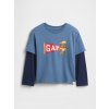 GAP Baby tričko s potlačou Tmavomodrá 4YRS GAP Baby tričko s potlačou Tmavomodrá 4YRS