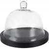 Clayre & Eef Čierny drevený okrúhly podnos so skleneným poklopom Ria - Ø23*17 cm - Clayre & Eef Clayre & Eef Čierny drevený okrúhly podnos so skleneným poklopom Ria - Ø23*17 cm - Clayre & Eef