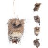Dekorácia závesná - sova s pierkami 9x10 cm mix /1ks Dekorácia závesná - sova s pierkami 9x10 cm mix /1ks