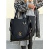 Laura Biaggi čierna shopper kabelka s deleným vnútrom