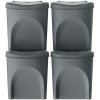 Prosperplast IKWB25S4 SORTIBOX Sada 4 odpadkových košov 4 x 25 l, šedý kameň Prosperplast IKWB25S4 SORTIBOX Sada 4 odpadkových košov 4 x 25 l, šedý kameň