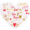PartyDeco servítky srdce Girl Power 16x15cm 20ks