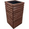 Kvetináč záhradný drevený na terasu balkón s plastovou vložkou 1x18 l vysoký Kvetináč záhradný drevený na terasu balkón s plastovou vložkou 1x18 l vysoký
