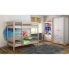 Detská dvojposchodová posteľ + matrac penová Diego - rebrík spredu - 180x80cm - bielený dub Detská dvojposchodová posteľ + matrac penová Diego - rebrík spredu - 180x80cm - bielený dub