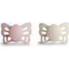 Frigg Dvojbalenie anatomických cumlíkov frigg butterfly cream/ blush, 0-6m, silikón Frigg Dvojbalenie anatomických cumlíkov frigg butterfly cream/ blush, 0-6m, silikón