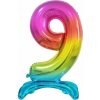 Godan Samostojaci fóliový balón 9 dúhový 74 cm Godan Samostojaci fóliový balón 9 dúhový 74 cm
