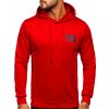 Červená pánska mikina s kapucňou a potlačou Bolf HY971 Červená pánska mikina s kapucňou a potlačou Bolf HY971