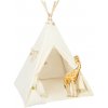 lovel Detský teepee stan Krémový so strapcami + podložka, dekoračné vankúšiky žirafa lovel Detský teepee stan Krémový so strapcami + podložka, dekoračné vankúšiky žirafa