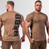 Nebbia Washed-off bavlnené tričko Max Out 357 (light brown)