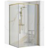 Rea Solar Gold Elegant, sprchový kút s posuvnými dverami 90 (dvere) x 90 (stena) x 195 cm, 6mm číre sklo, zlatý matný profil + čierna sprchová vanička Savoy, KPL-96019 Rea Solar Gold Elegant, sprchový kút s posuvnými dverami 90 (dvere) x 90 (stena) x 195 cm, 6mm číre sklo, zlatý matný profil + čierna sprchová vanička Savoy, KPL-96019