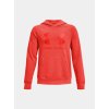 Under Armour RIVAL FLEECE HOODIE Chlapčenská mikina 1357585-860 Dark Orange / Metallic Silver YL