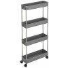 SongmicsHome SLIM Regál na kolieskach 4 úrovne, 12,5x40x86cm sivá KSC008G01 SongmicsHome SLIM Regál na kolieskach 4 úrovne, 12,5x40x86cm sivá KSC008G01