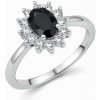 Argento Strieborný prsteň - čierny oválny zirkón, číre okrúhle zirkóny 73060 | Veľkosť prsteňa: 56 mm Argento Strieborný prsteň - čierny oválny zirkón, číre okrúhle zirkóny 73060 | Veľkosť prsteňa: 56 mm