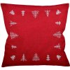 Návlek na vankúš, Vyšívané stromčeky, červený, 40 x 40 cm Návlek na vankúš, Vyšívané stromčeky, červený, 40 x 40 cm