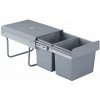 Wireli Výsuvný odpadkový kôš 400 mm - 2x15L / Šedý Wireli Výsuvný odpadkový kôš 400 mm - 2x15L / Šedý