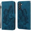 Peňaženkové kožené puzdro Skin Feel Butterflies na Galaxy A55 5G - Modrá Peňaženkové kožené puzdro Skin Feel Butterflies na Galaxy A55 5G - Modrá