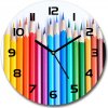 Sklenené nástenné hodiny okrúhle Farebné pastelky fi 30 cm Sklenené nástenné hodiny okrúhle Farebné pastelky fi 30 cm